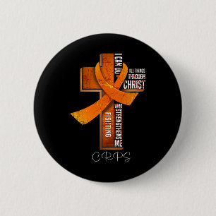 Badge Rond 5 Cm Sensibilisation à la CRPS Croix chrétienne du ruba