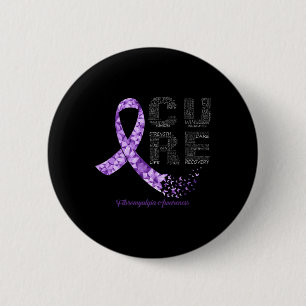 Badge Rond 5 Cm Sensibilisation à la fibromyalgie du ruban pourpre