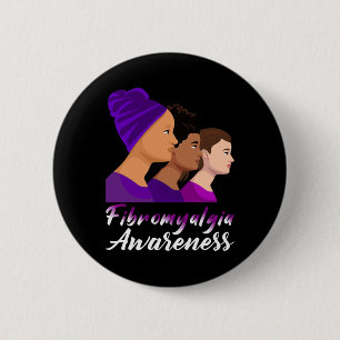 Badge Rond 5 Cm Sensibilisation à la fibromyalgie Soutien des femm