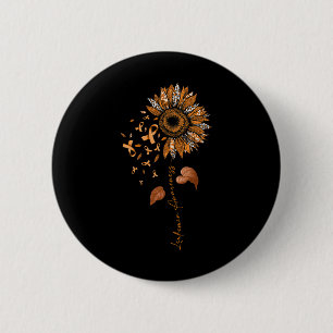 Badge Rond 5 Cm Sensibilisation à la leopard leucémie Ruban orange