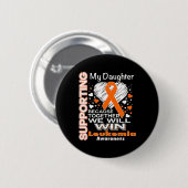 Badge Rond 5 Cm Sensibilisation à la leucémie du ruban orange en s (Devant & derrière)