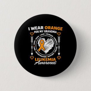 Badge Rond 5 Cm Sensibilisation À La Leucémie Je Porte De L'Orange