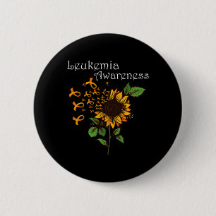 Badge Rond 5 Cm Sensibilisation À La Leucémie Ruban Orange Avec To
