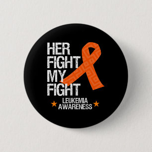 Badge Rond 5 Cm Sensibilisation à la leucémie Sa lutte Orange Ribb