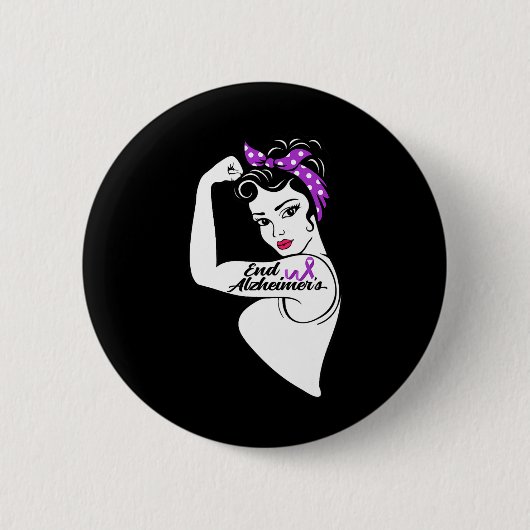 Badge Rond 5 Cm Sensibilisation à la maladie d'Alzheimer Interdict (Devant)