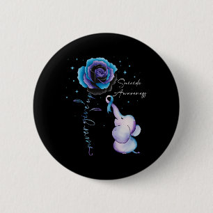 Badge Rond 5 Cm Sensibilisation à la prévention du suicide Fleur d