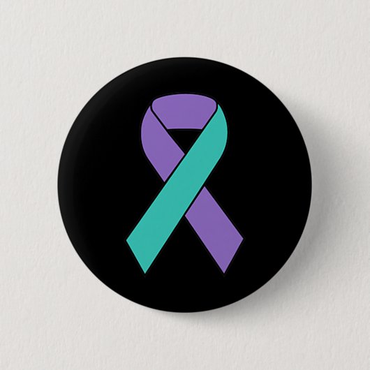 Badge Rond 5 Cm Sensibilisation à la prévention du suicide Ruban T (Devant)