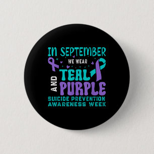 Badge Rond 5 Cm Sensibilisation à la prévention du suicide Turquoi