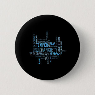 Badge Rond 5 Cm Sensibilisation à la santé mentale Anxiété Trouble