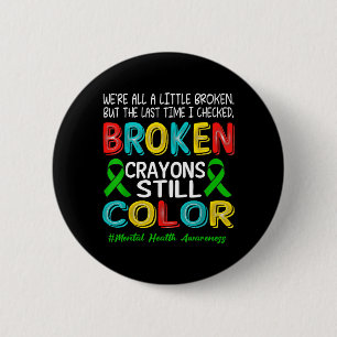 Badge Rond 5 Cm Sensibilisation à la santé mentale colorée hommes