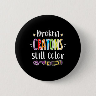 Badge Rond 5 Cm Sensibilisation à la santé mentale Crayons brisés 
