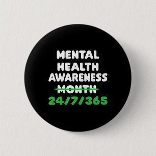Badge Rond 5 Cm Sensibilisation À La Santé Mentale Pour La Prévent