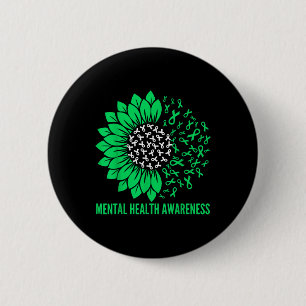 Badge Rond 5 Cm Sensibilisation à la santé mentale Ruban vert de l