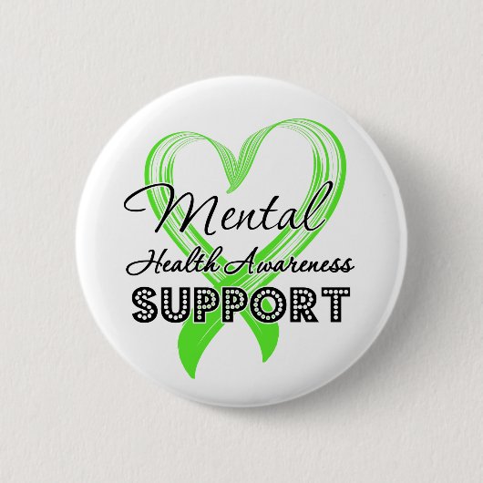 Badge Rond 5 Cm Sensibilisation à la santé mentale - Soutien (Devant)