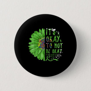 Badge Rond 5 Cm Sensibilisation À La Santé Mentale Tournesol C'Est