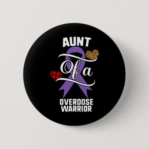 Badge Rond 5 Cm Sensibilisation à la surdose de la tante Léopard B