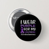Badge Rond 5 Cm Sensibilisation À La Surdose Je Porte Du Violet Po (Devant & derrière)