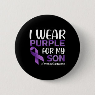 Badge Rond 5 Cm Sensibilisation à la surdose Je porte le pourpre p