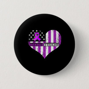 Badge Rond 5 Cm Sensibilisation à la surdose Toxicomanie au ruban