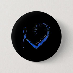 Badge Rond 5 Cm Sensibilisation à l'alopécie du coeur du ruban 1