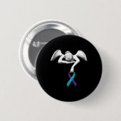 Badge Rond 5 Cm Sensibilisation À L'Ange Et Au Suicide Clo De Prév (Devant & derrière)