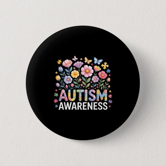 Badge Rond 5 Cm Sensibilisation à l'autisme (Devant)