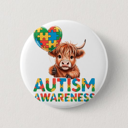 Badge Rond 5 Cm Sensibilisation à l'autisme (Devant)