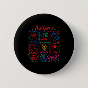 Badge Rond 5 Cm Sensibilisation à l'autisme, Acceptation de l'auti