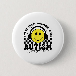 Badge Rond 5 Cm Sensibilisation à l'autisme Acceptation Enseigneme