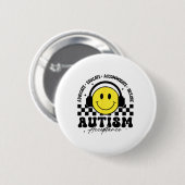 Badge Rond 5 Cm Sensibilisation à l'autisme Acceptation Enseigneme (Devant & derrière)