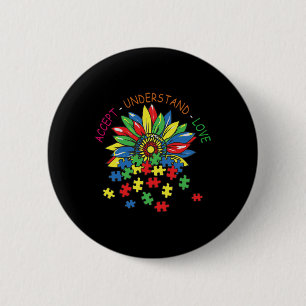 Badge Rond 5 Cm Sensibilisation à l'autisme Accepter Comprendre Am