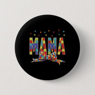 Badge Rond 5 Cm Sensibilisation à l'autisme Autism Mama Accepter l