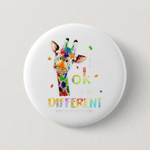 Badge Rond 5 Cm Sensibilisation à l'autisme Girafe Mignon Animal C