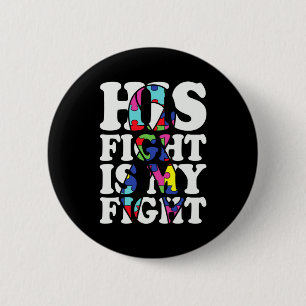 Badge Rond 5 Cm Sensibilisation à l'autisme Son combat est mon com