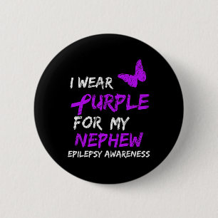 Badge Rond 5 Cm Sensibilisation À L'Épilepsie Je Porte Du Violet P