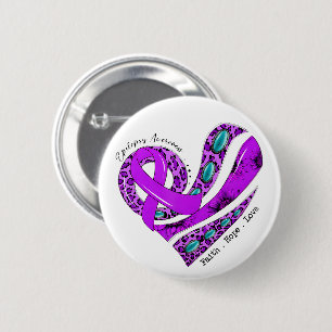 Badge Rond 5 Cm Sensibilisation à l'épilepsie Ruban Violet en form