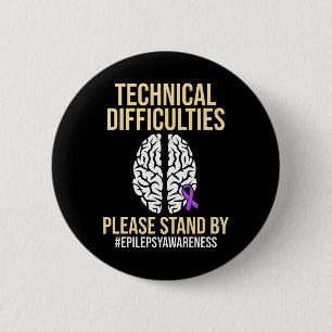 Badge Rond 5 Cm Sensibilisation à l'épilepsie Technique Epileptiqu