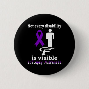 Badge Rond 5 Cm Sensibilisation à l'épilepsie Violet Ribbon Epilep