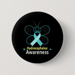 Badge Rond 5 Cm Sensibilisation à l'hydrocéphalie du ruban bleu cl