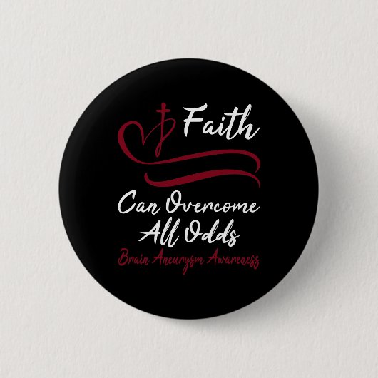 Badge Rond 5 Cm Sensibilisation à l'neurologie cérébrale Burgundy  (Devant)