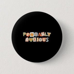 Badge Rond 5 Cm Sensibilisation anxieuse rétro groovy à la santé m