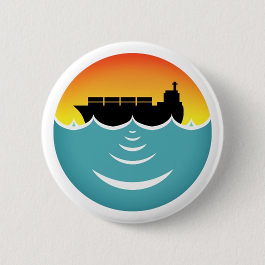 Badge Rond 5 Cm sensibilisation au bruit des océans (Devant)