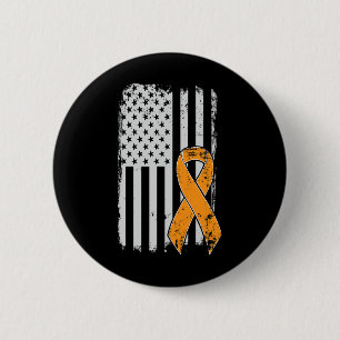 Badge Rond 5 Cm Sensibilisation au cancer - Drapeau américain Vint