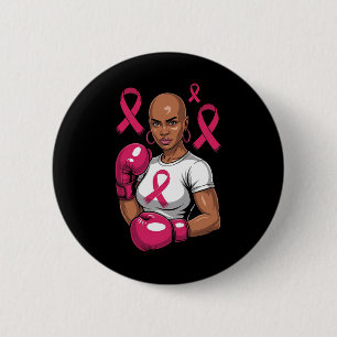 Badge Rond 5 Cm Sensibilisation au cancer du sein Boxe africaine-a