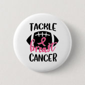 Badge Rond 5 Cm Sensibilisation au cancer du sein Football Ruban T (Devant)
