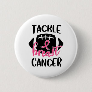 Badge Rond 5 Cm Sensibilisation au cancer du sein Football Ruban T
