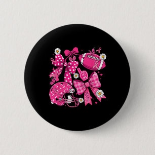 Badge Rond 5 Cm Sensibilisation au cancer du sein Footbyll Coquett