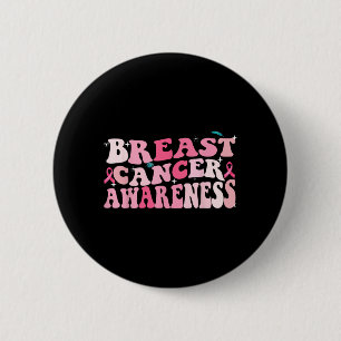 Badge Rond 5 Cm Sensibilisation au cancer du sein Groovy 2023 Canc