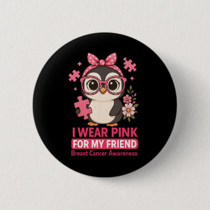 Badge Rond 5 Cm Sensibilisation au cancer du sein Je porte le rose