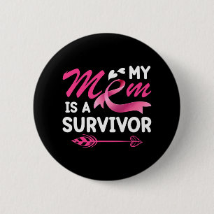 Badge Rond 5 Cm Sensibilisation au cancer du sein Ma mère est une